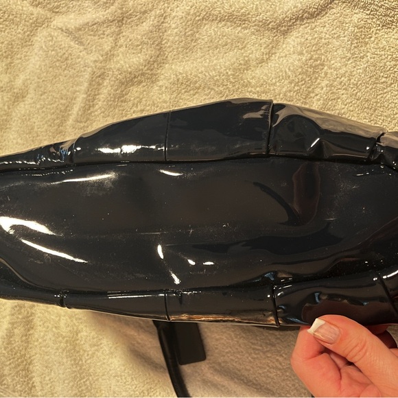 Coach Navy Patent Leather Satchel Bag - Picture 6 of 6